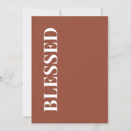 Minimal BLESSED | Terracotta Holiday Greeting Card Feiertagskarte