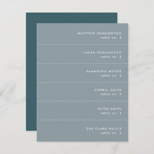 Minimal Blue Aquamarin Gray Wedding Place Name Car (Vorne/Hinten)