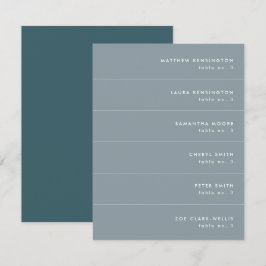 Minimal Blue Aquamarin Gray Wedding Place Name Car