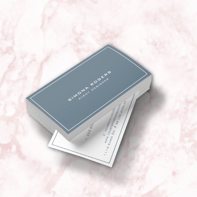 Minimal blue-gray and white reversible card design visitenkarte (Von Creator hochgeladen)