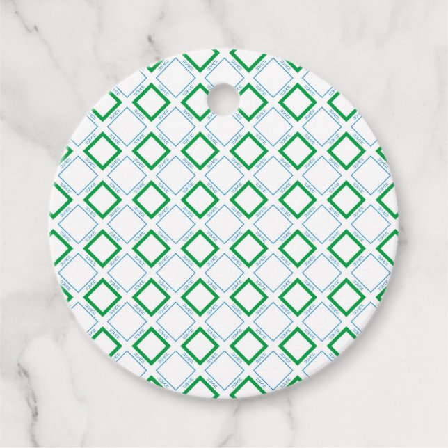 Minimal Blue Green Diamond japanischer Text Geschenkanhänger (Vorderseite)