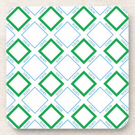 Minimal Blue Green Diamond japanischer Text Getränkeuntersetzer