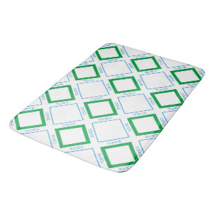 Minimal Blue Green Large Diamond Japanischer Text Badematte