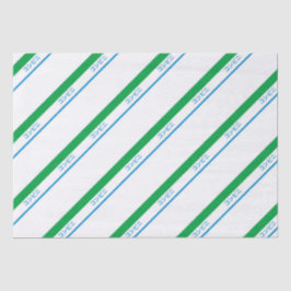 Minimal Blue Green Medium Stripe japanischer Text Seidenpapier
