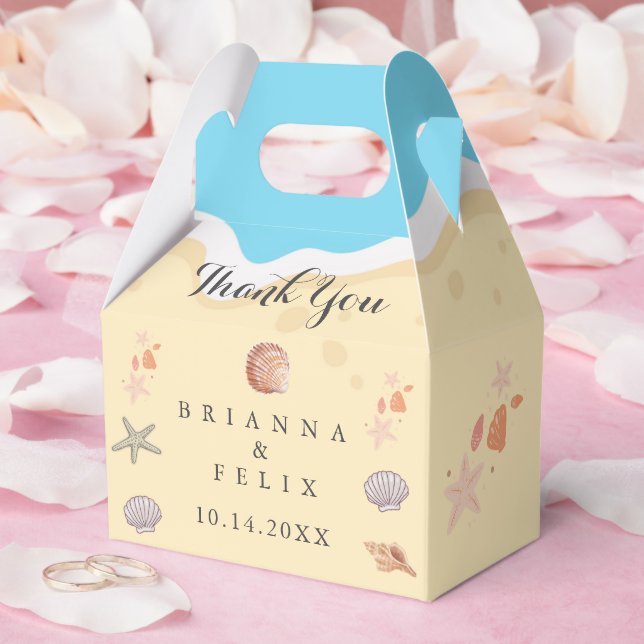 Minimal Blue Ocean Summer Wedding Geschenkschachtel (Hochzeit)