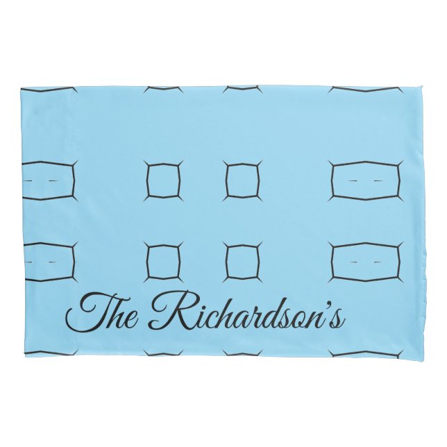 Minimal Blue Personalized Geometric Simple Bedding Kissenbezug (Vorderseite)