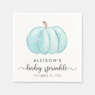 Minimal Blue Pumpkin Watercolor Baby Boy Sprinkle Serviette