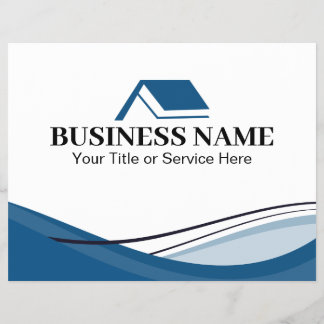 Minimal Blue Real Estate Agent House Logo Flyer