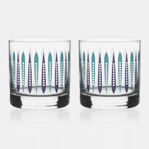 Minimal Blue Retro Inspiriert Whiskyglas