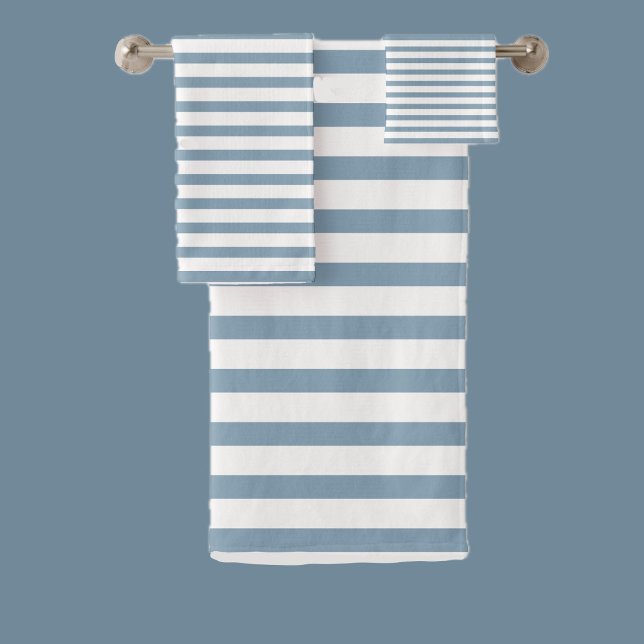 Minimal Blue Stripes Modern Pattern Design Badhandtuch Set (Von Creator hochgeladen)