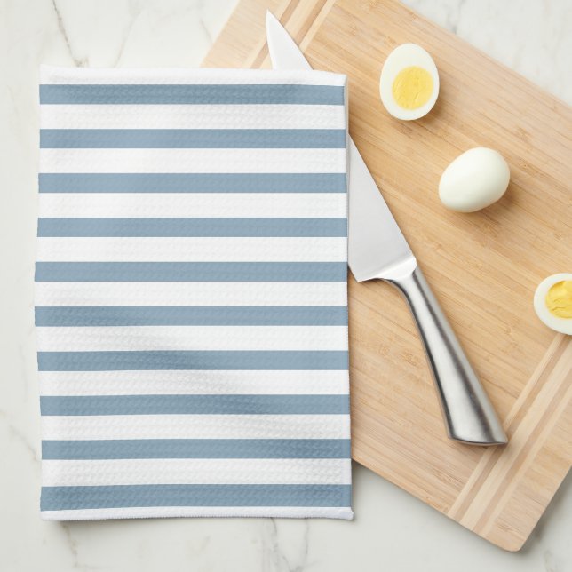 Minimal Blue Stripes Modern Pattern Design Geschirrtuch (Viertel Falte)