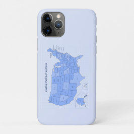 Minimal Blue United States Map Illustration Case-Mate iPhone Hülle