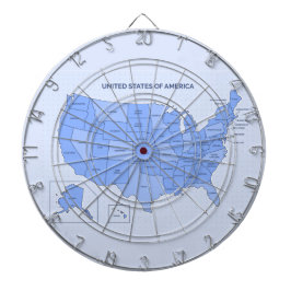 Minimal Blue United States Map Illustration Dartscheibe