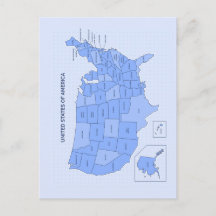 Minimal Blue United States Map Illustration