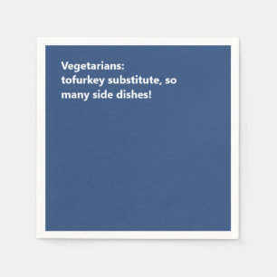 Minimal Blue Vegetarian Erntedank Haiku Serviette