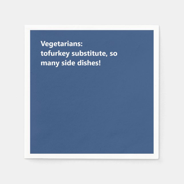 Minimal Blue Vegetarian Erntedank Haiku Serviette (Vorderseite)