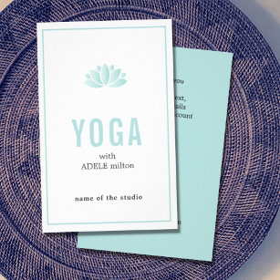Minimal Blue White Lotus Icon Yoga Instructor Flyer