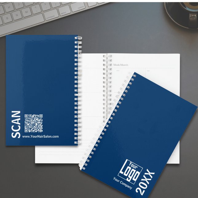 Minimal Blue White Small Business Terminkalender Planer (Minimal Blue White Small Business Appointment Book Planner)