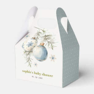 Minimal Blue Winter Weihnachten Babydusche Geschenkschachtel
