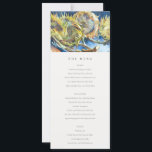 Minimal Blue Yellow Sunflower Wedding Menu Card Einladung<br><div class="desc">Für weitere Anpassungen oder andere passende Artikel kontaktieren Sie mich bitte unter yellowfebstudio@gmail.com</div>