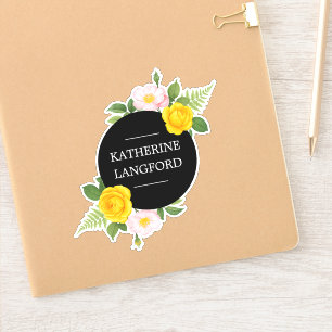 Minimal Blumenstrauß Beauty Salon Business Suite Aufkleber