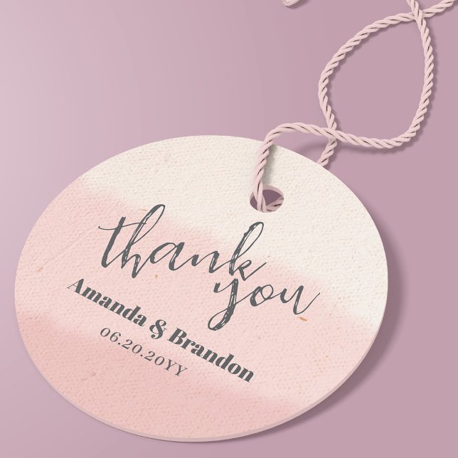 Minimal Blush Bloom Bold Script Hochzeit Vielen Da Geschenkanhänger (Von Creator hochgeladen)