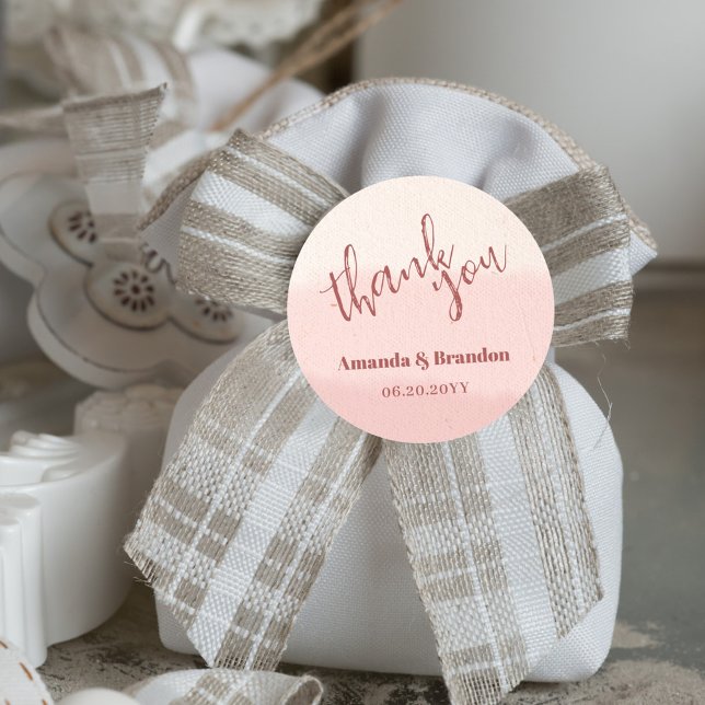 Minimal Blush Bloom Bold Script Hochzeit Vielen Da Runder Aufkleber (Von Creator hochgeladen)