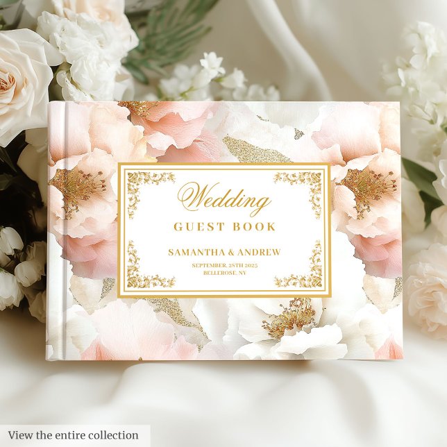 Minimal Blush Gold Watercolor Wedding Guest Book Gästebuch (Minimal Blush Gold Watercolor Wedding Guest Book

)