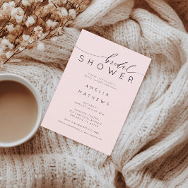 Minimal Blush Pink Bridal Shower Einladung