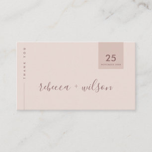 MINIMAL BLUSH PINK TYPOGRAPHY WEDY DANKE VISITENKARTE
