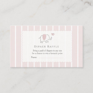 Minimal Blush Rosa Elefantenskizze Windelraffel Begleitkarte