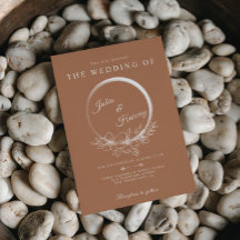 Minimal Bohemisch Burnt Sienna Hochzeitseinladung