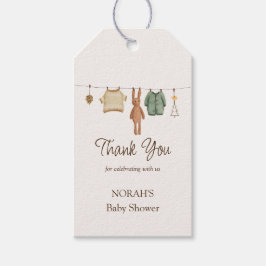 Minimal Boho Boy Kleidung Danke Baby Dusche Geschenkanhänger