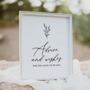 Minimal Boho Brautparty Beratung und Wünsche Unter Poster