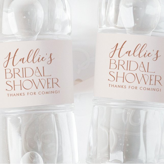 Minimal-Boho-Brautparty-neutral Wasserflaschenetikett (Minimal Boho Bridal Shower Water Bottle Labels)