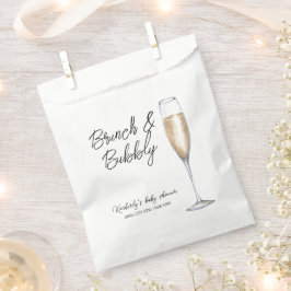 Minimal Boho Champagne Brunch Bubbly Baby Dusche Geschenktütchen