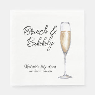 Minimal Boho Champagne Brunch Bubbly Baby Dusche Serviette