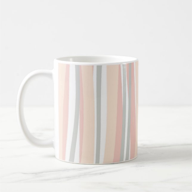 Minimal Boho Chic Niedlich Pink & Grau Abstrakte L Kaffeetasse (Links)