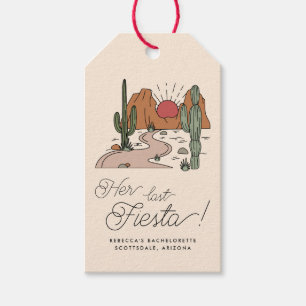 Minimal Boho Desert Fiesta Junggeselinnen-Abschied Geschenkanhänger