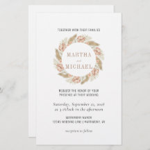 Minimal Boho Floral Wedding Einladung