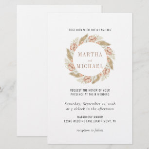 Minimal Boho Floral Wedding Einladung