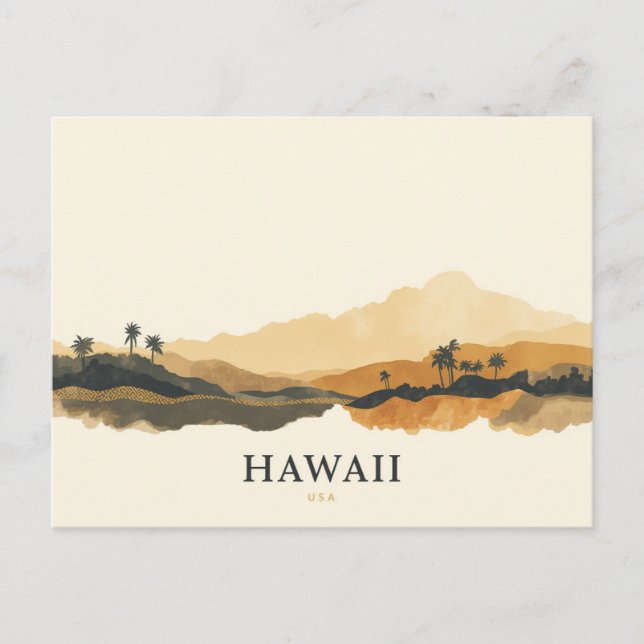 Minimal Boho Hawaii USA Reise Postkarte (Vorderseite)