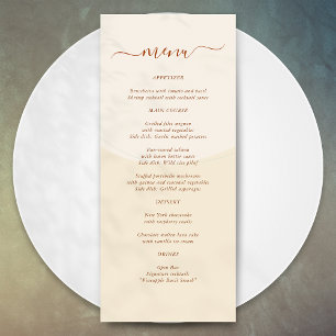 Minimal Boho Herbsttone Hochzeit Menükarte