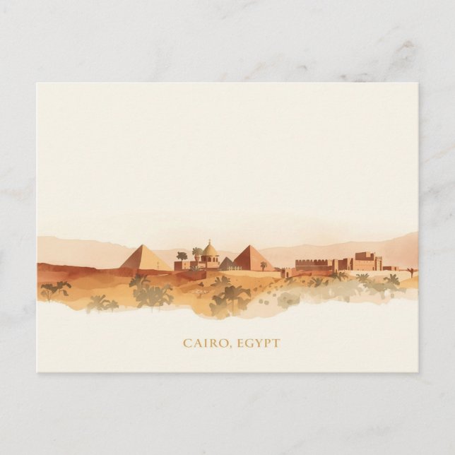 Minimal Boho Kairo Ägypten Reise Postkarte (Vorderseite)