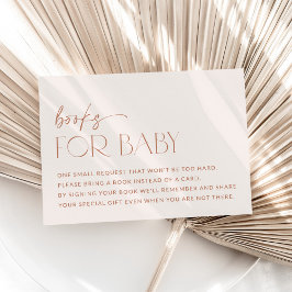 Minimal Boho, modern, Terrakotta, Bücher für Baby Begleitkarte