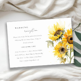 Minimal Boho Rustic Sonnenblume Hochzeit Empfang Begleitkarte