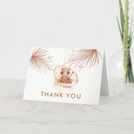 Minimal Boho Teddy Bear Beach Baby Dusche Dankeskarte