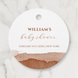 Minimal Boho Terracotta Ombre Desert Baby Dusche Geschenkanhänger