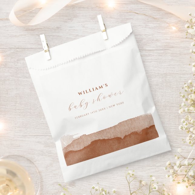 Minimal Boho Terracotta Ombre Desert Baby Dusche Geschenktütchen (Ausgeschnitten)