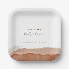 Minimal Boho Terracotta Ombre Desert Baby Dusche Pappteller